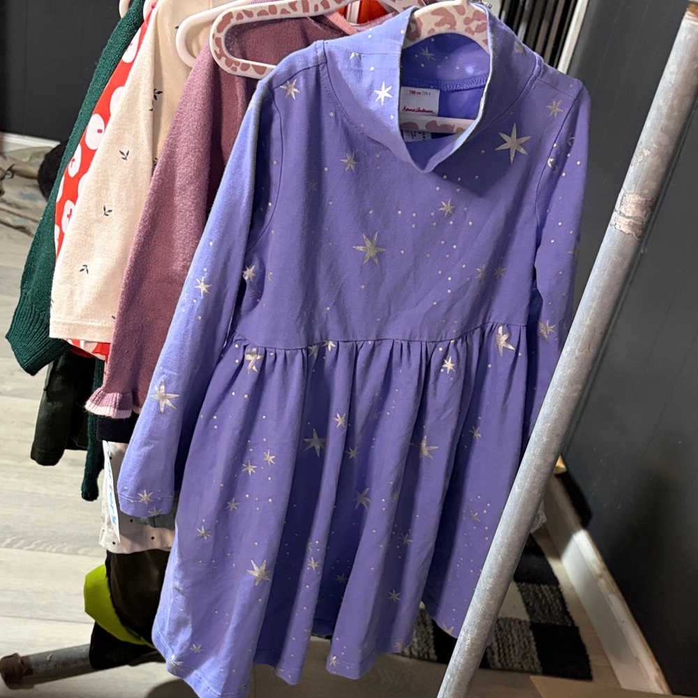 Hannah Anderson Purple Star-Print Girls' Dress